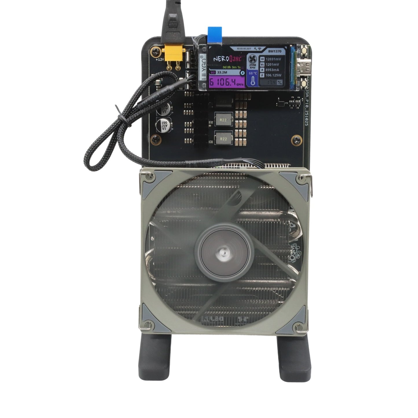 NerdQAxe++ Air Rev 6.1 Bitcoin Solo Miner | Air Cooled | WiFi | Plug & Play SHA-256 ASIC