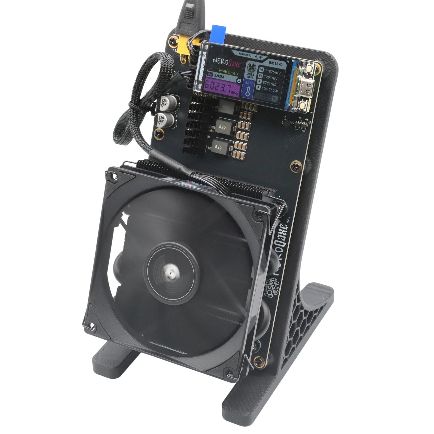 NerdQAxe++ Air Rev 6.1 Bitcoin Solo Miner | Air Cooled | WiFi | Plug & Play SHA-256 ASIC