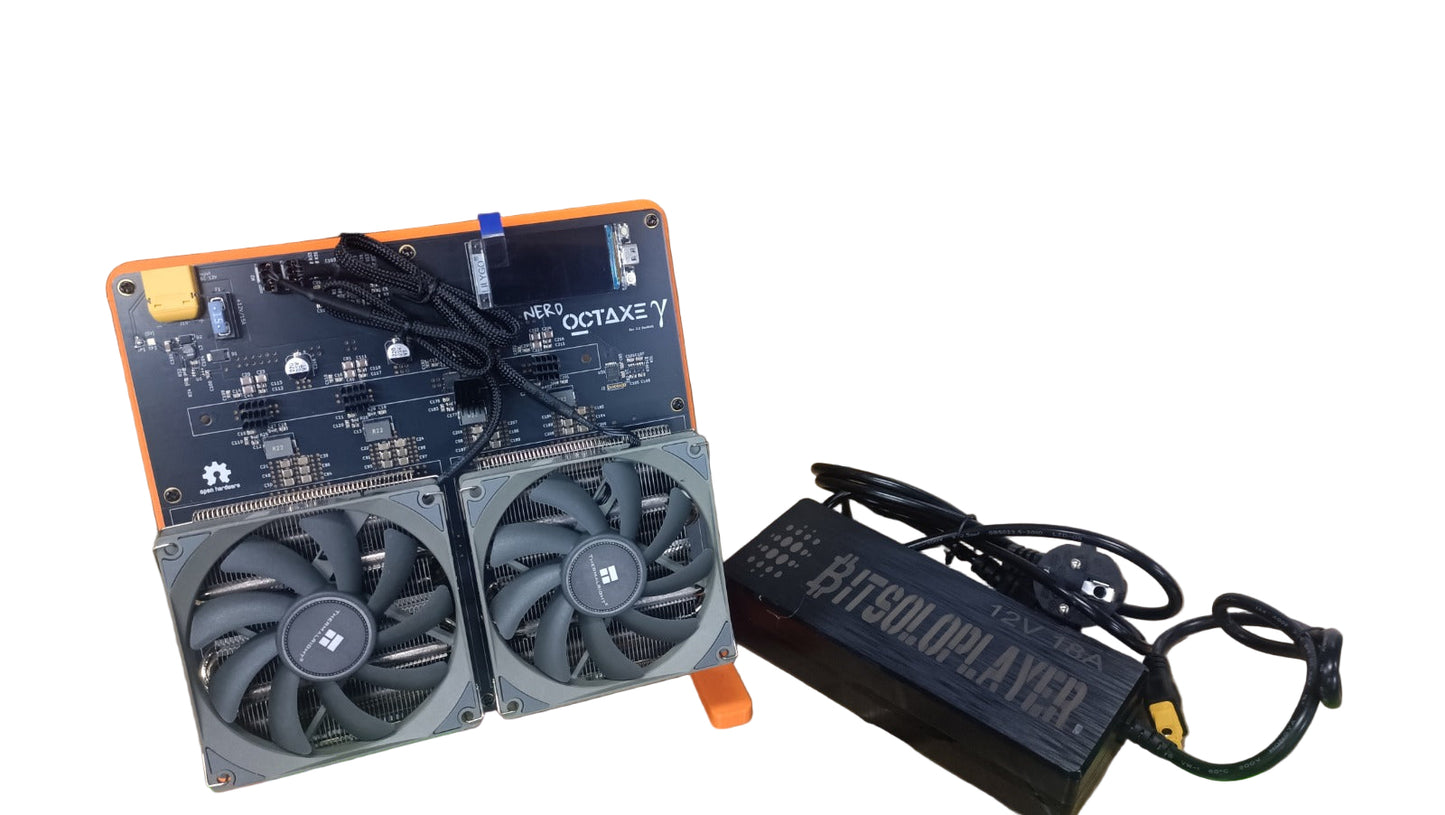 OctAxe 9.6 TH/s Bitcoin Miner – Ultra-Efficient Solo Mining ASIC (160W • Quiet • Home Mining Ready)
